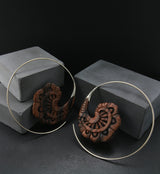 18G Baroque White Brass Wood Hangers / Earrings