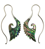 18G Cherub Wing White Brass Abalone Hangers / Earrings