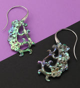 18G Floral White Brass Abalone Hangers / Earrings