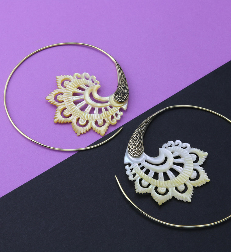 18G Florid Brass MOP Hangers / Earrings