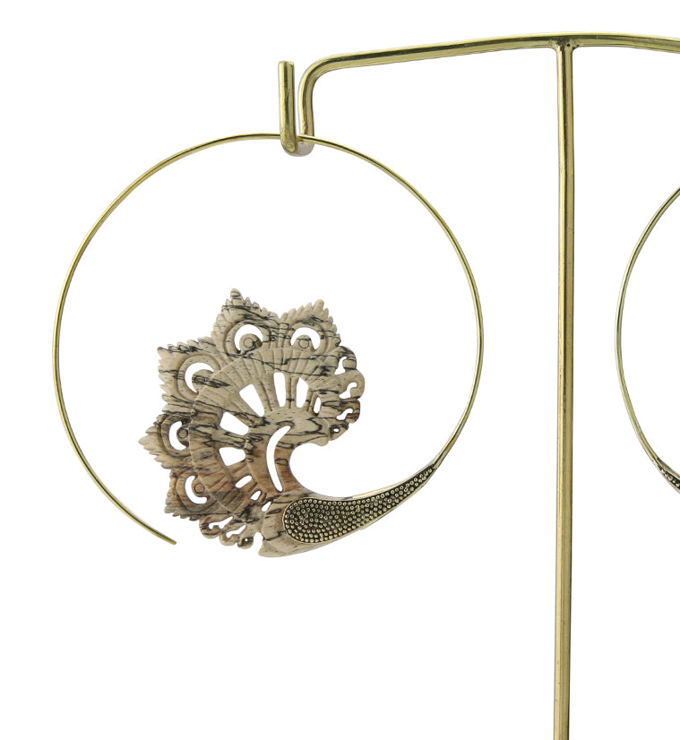 18G Florid Brass Tamarind Wood Hangers / Earrings