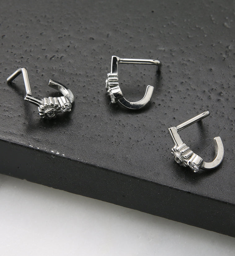 18G Flower CZ Nose Curve