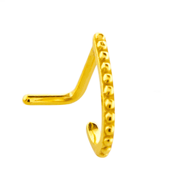 18G Gold PVD Beaded Line Nose Curve