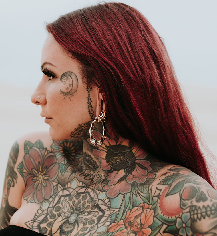 18G Hammered Tunnel Brass Hangers / Earrings