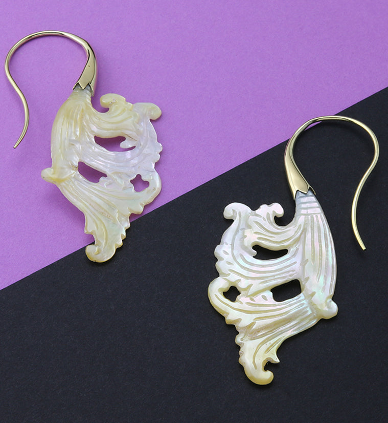 18G Lush Brass MOP Hangers / Earrings