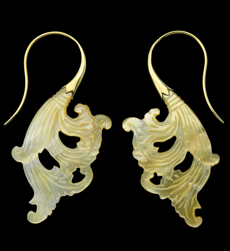 18G Lush Brass MOP Hangers / Earrings