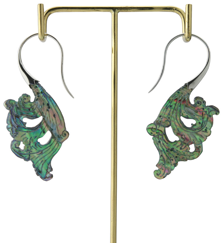 18G Lush White Brass Abalone Hangers / Earrings
