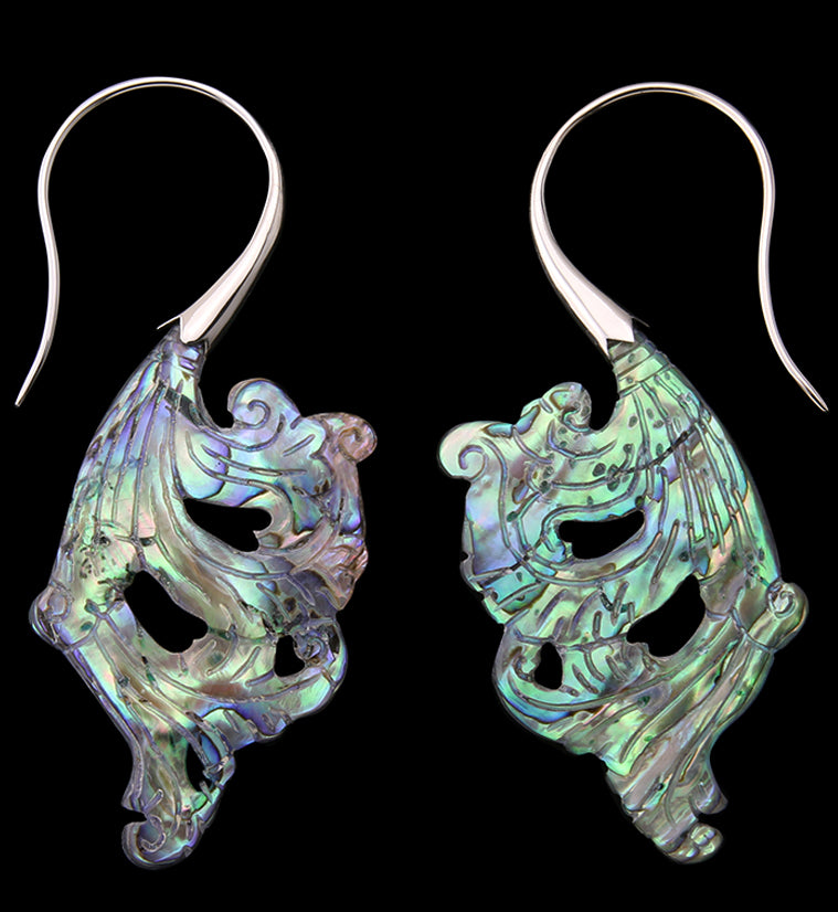 18G Lush White Brass Abalone Hangers / Earrings