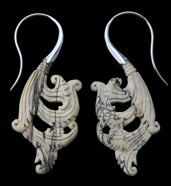 18G Lush White Brass Tamarind Wood Hangers / Earrings
