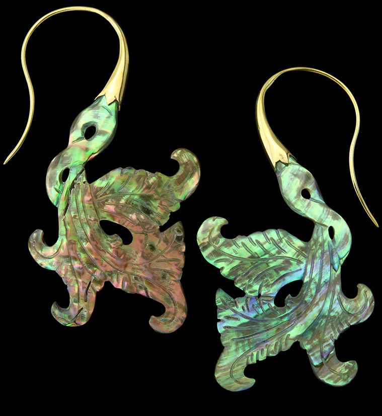 18G Opulent Brass Abalone Hangers / Earrings