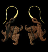 18G Opulent Brass Areng Wood Hangers / Earrings