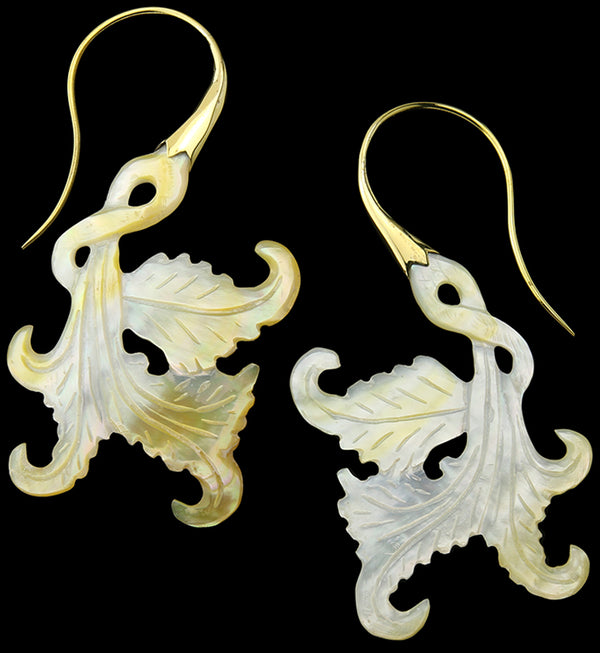 18G Opulent Brass MOP Hangers / Earrings