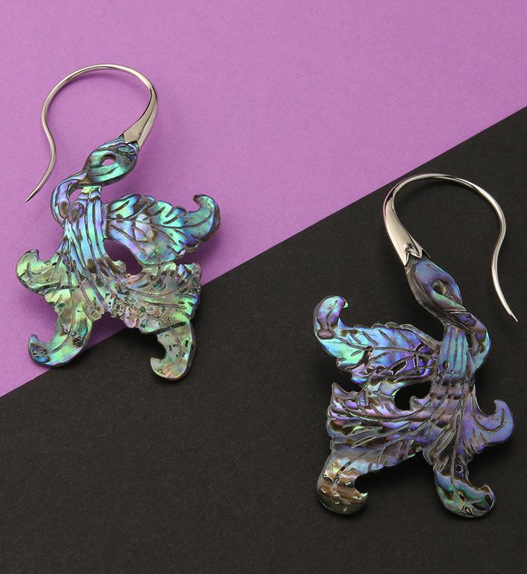 18G Opulent White Brass Abalone Hangers / Earrings
