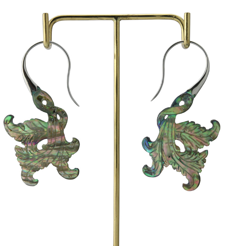18G Opulent White Brass Abalone Hangers / Earrings