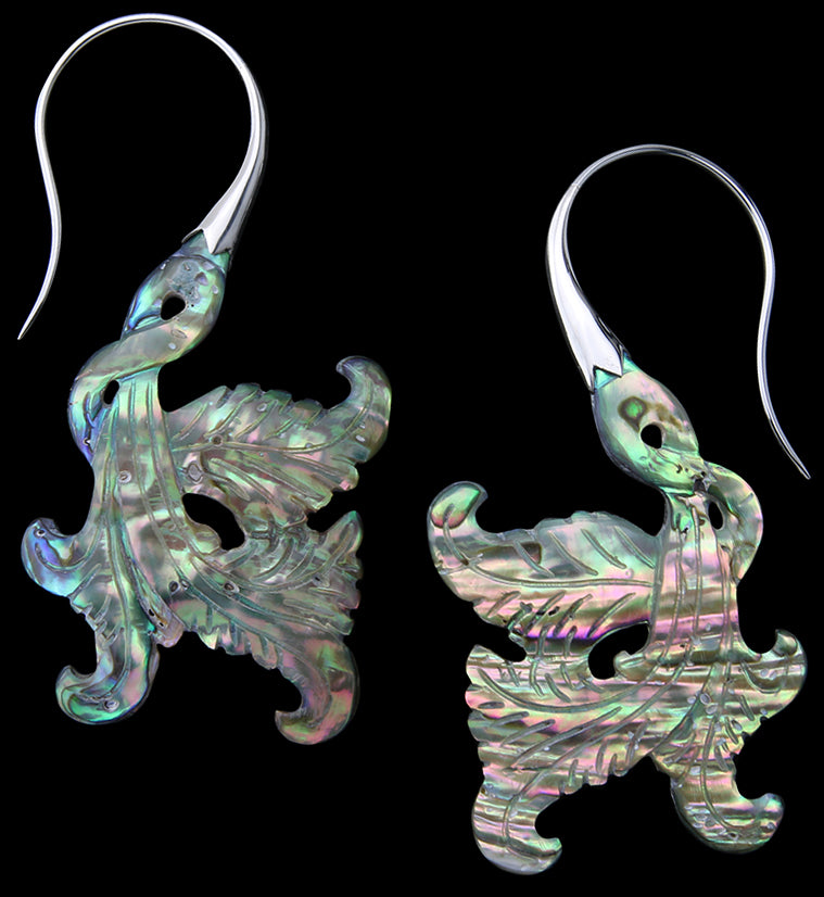 18G Opulent White Brass Abalone Hangers / Earrings