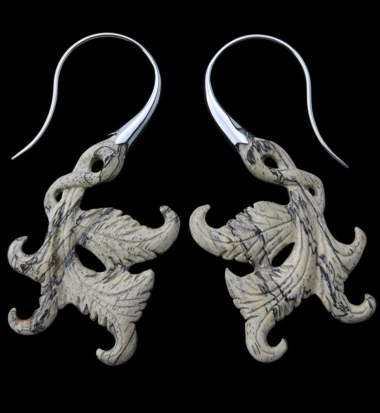 18G Opulent White Brass Tamarind Wood Hangers / Earrings