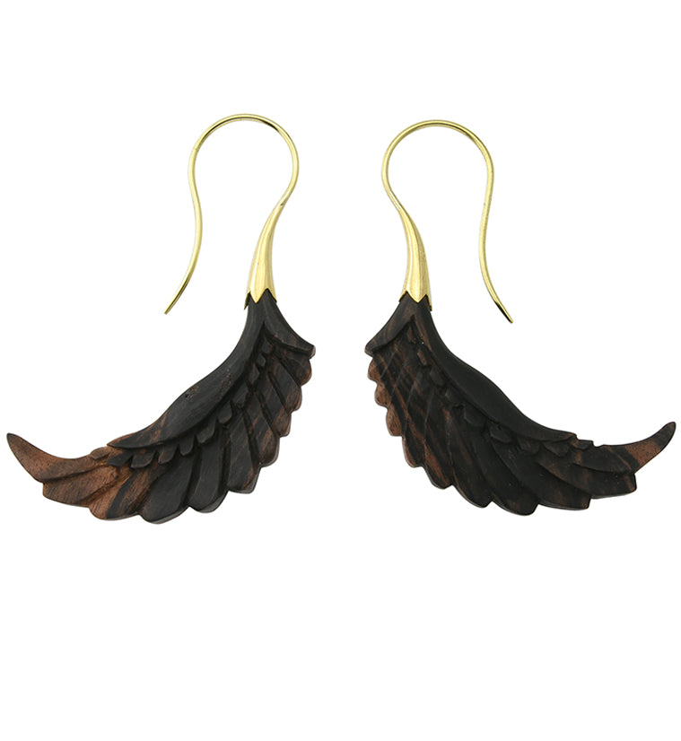 18G Pinion Brass Wood Hangers / Earrings