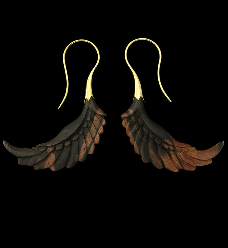 18G Pinion Brass Wood Hangers / Earrings