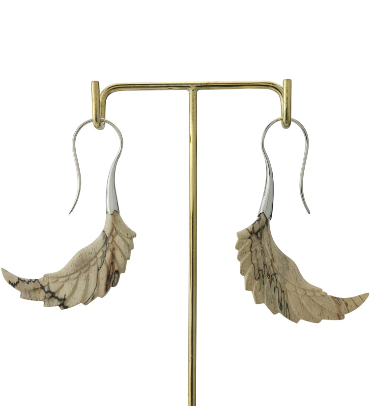 18G Pinion White Brass Tamarind Wood Hangers / Earrings