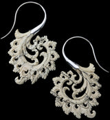 18G Plume White Brass Tamarind Wood Hangers / Earrings