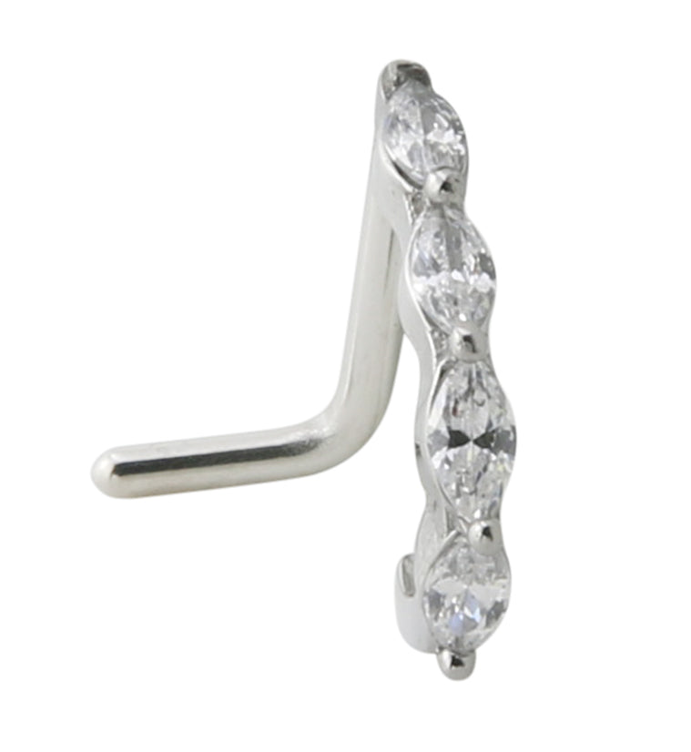 18G Ribbon CZ Nose Curve