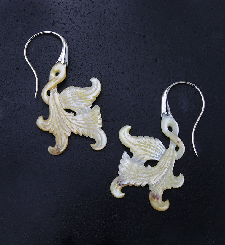 18G Opulent White Brass MOP Hangers / Earrings