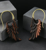 18G Wing Brass Wood Hangers / Earrings