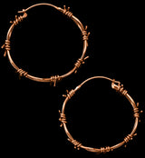 18kt Rose Gold PVD Barbed Wire Brass Ear Weights