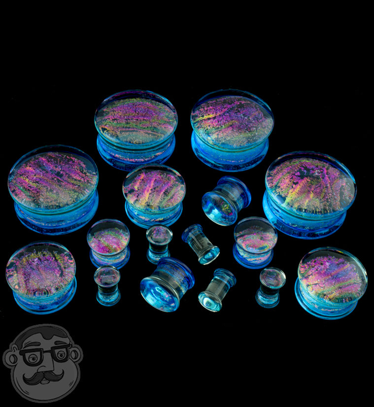Vice Blue & Pink Dichroic Glass Plugs