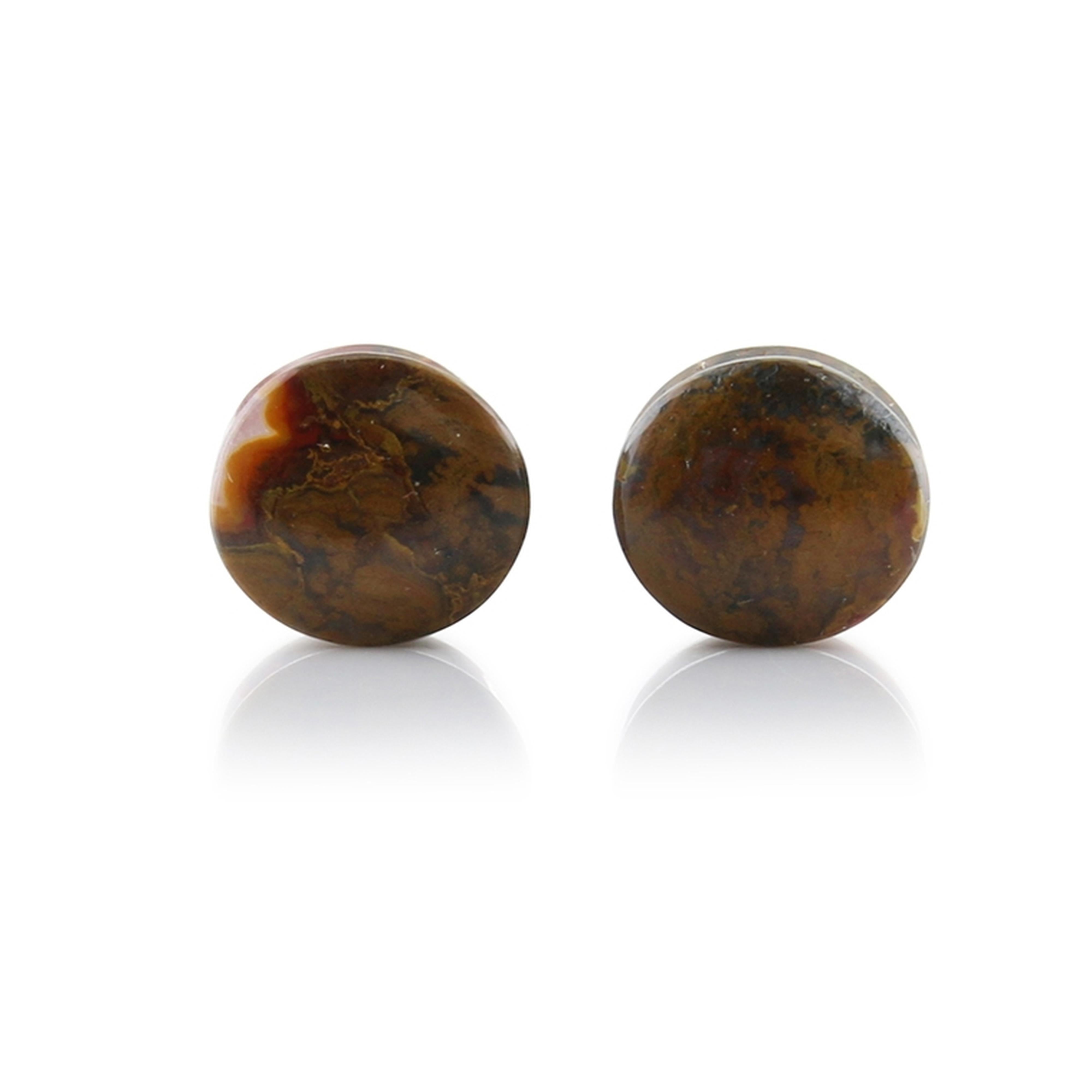 Moroccan Seam Agate Stone Plugs 0G (8mm)