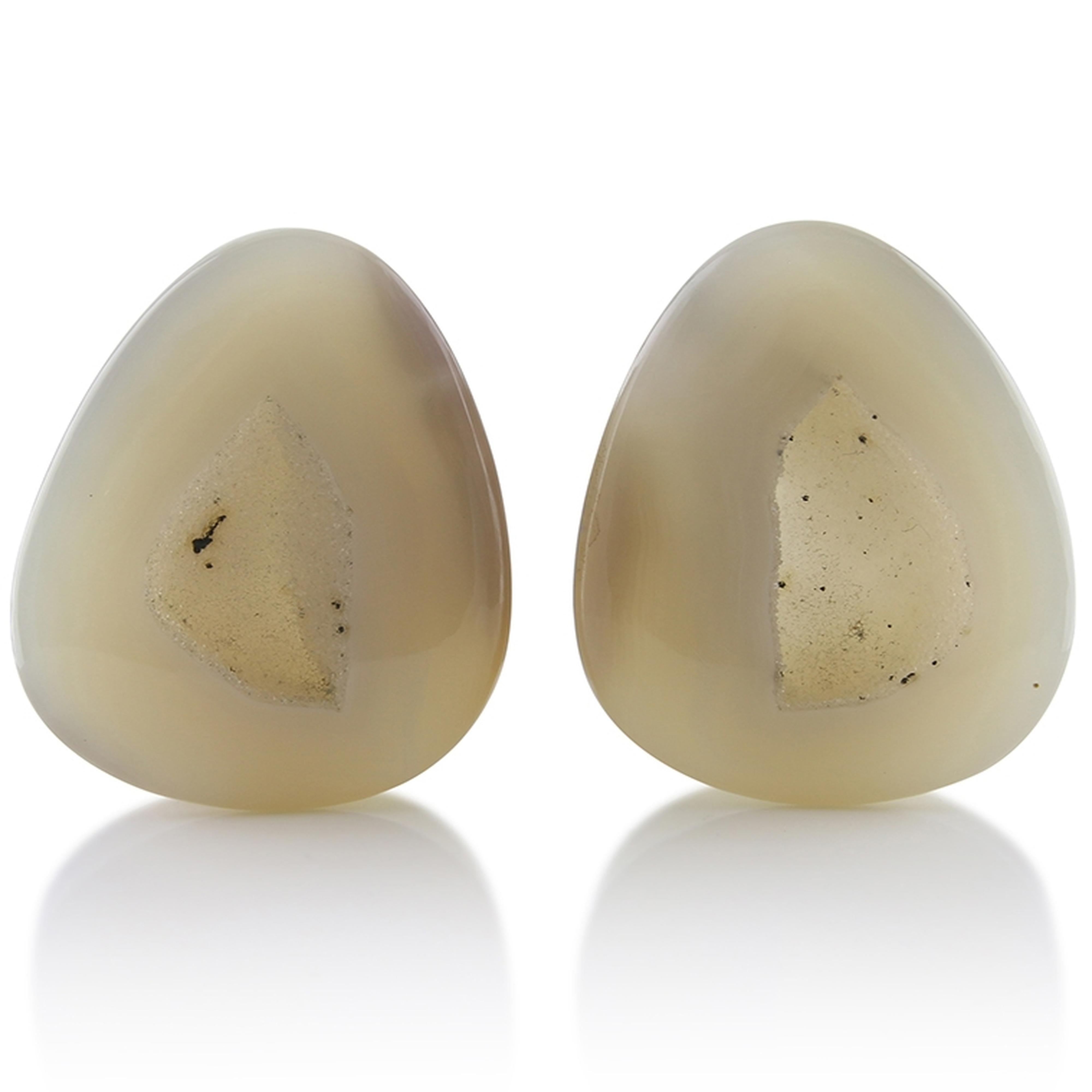 Geode Agate Stone Teardrop Plugs 1 & 11/16" (42mm)