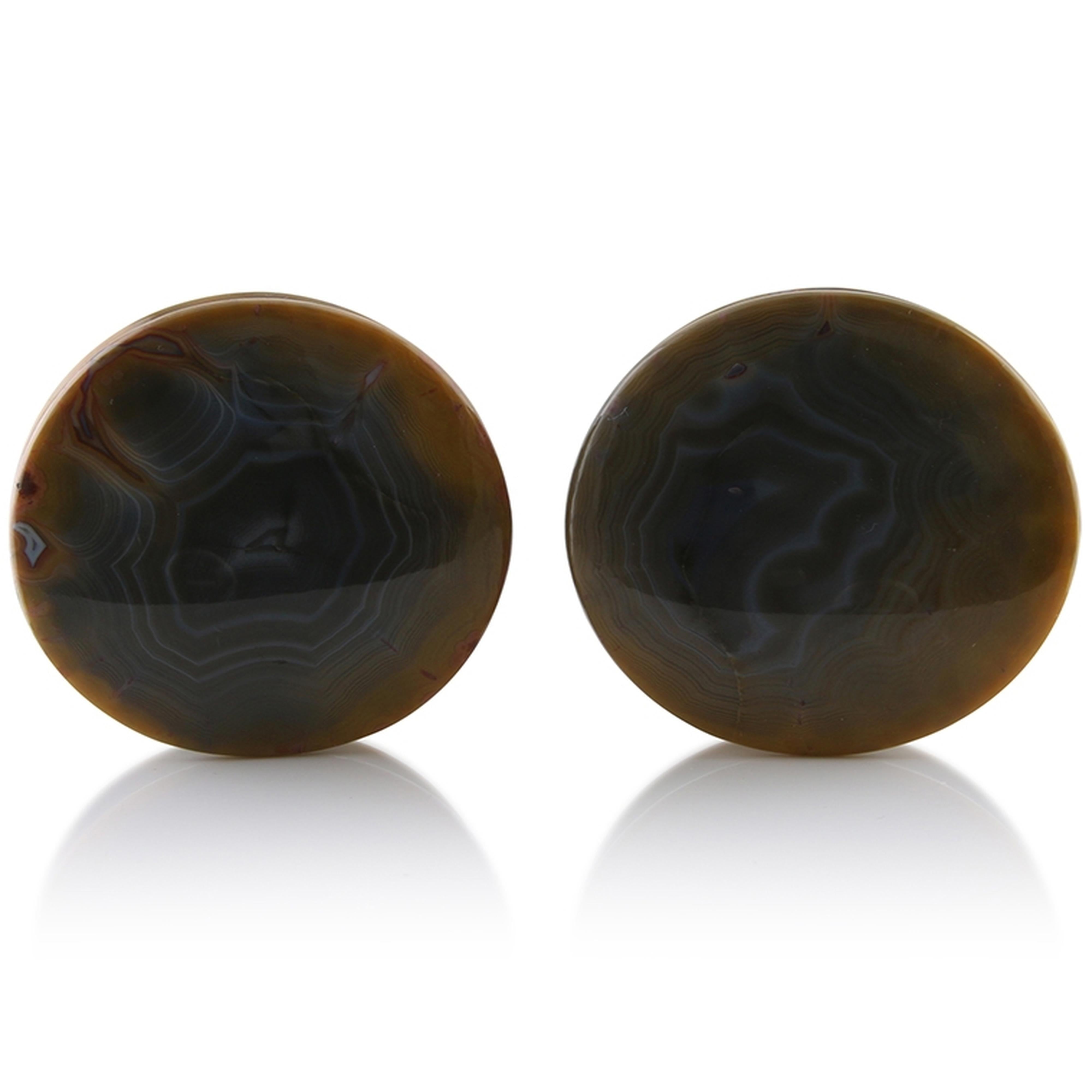 Geode Moroccan Seam Agate Stone Plugs (43mm)