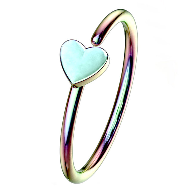 20G Rainbow PVD Stainless Steel Heart Seamless Ring