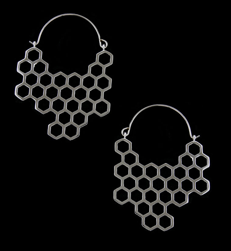 20G Honeycomb Hangers / Earrings18G Honeycomb White Brass Hangers - Earrings