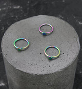 20G Rainbow PVD Stainless Steel Heart Seamless Ring