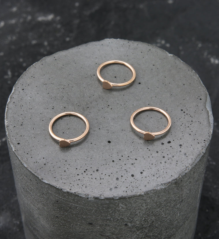 20G Rose Gold PVD Stainless Steel Heart Seamless Ring