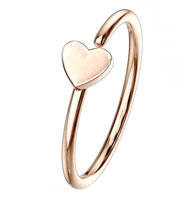 20G Rose Gold PVD Stainless Steel Heart Seamless Ring