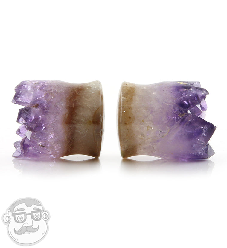 Raw Amethyst Plugs 7/8" (22mm)