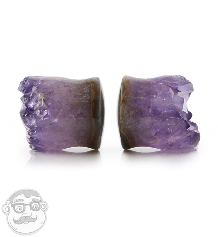 Raw Amethyst Plugs 7/8" (22mm)