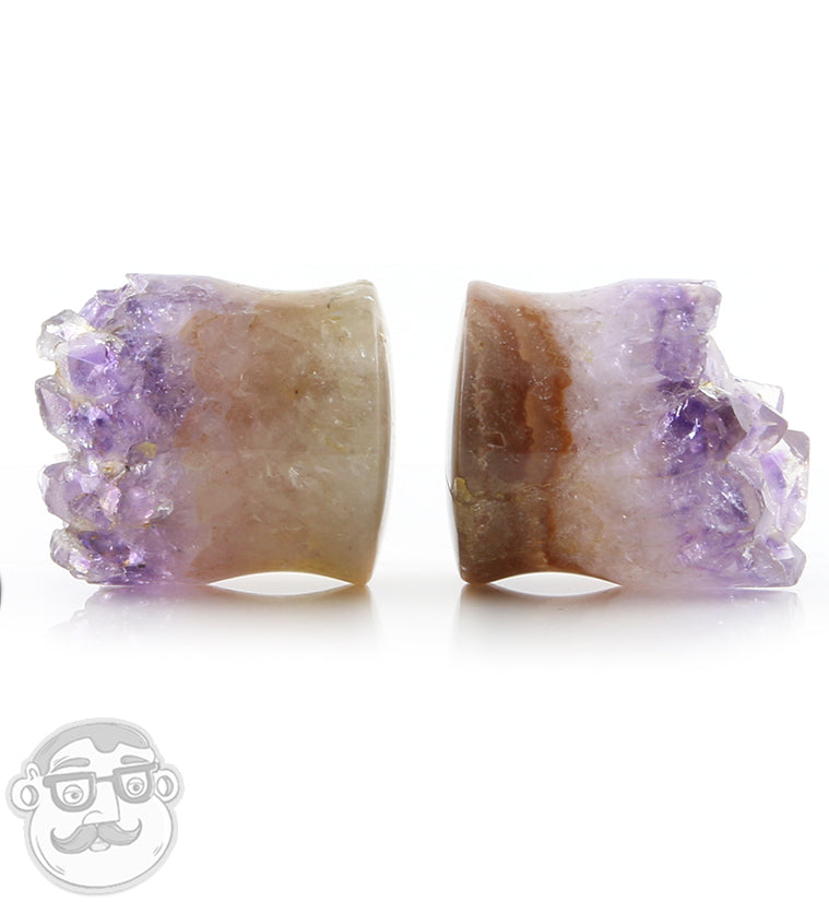 Raw Amethyst Plugs 7/8" (22mm)