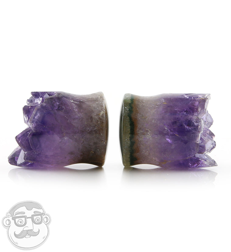 Raw Amethyst Plugs 7/8" (22mm)
