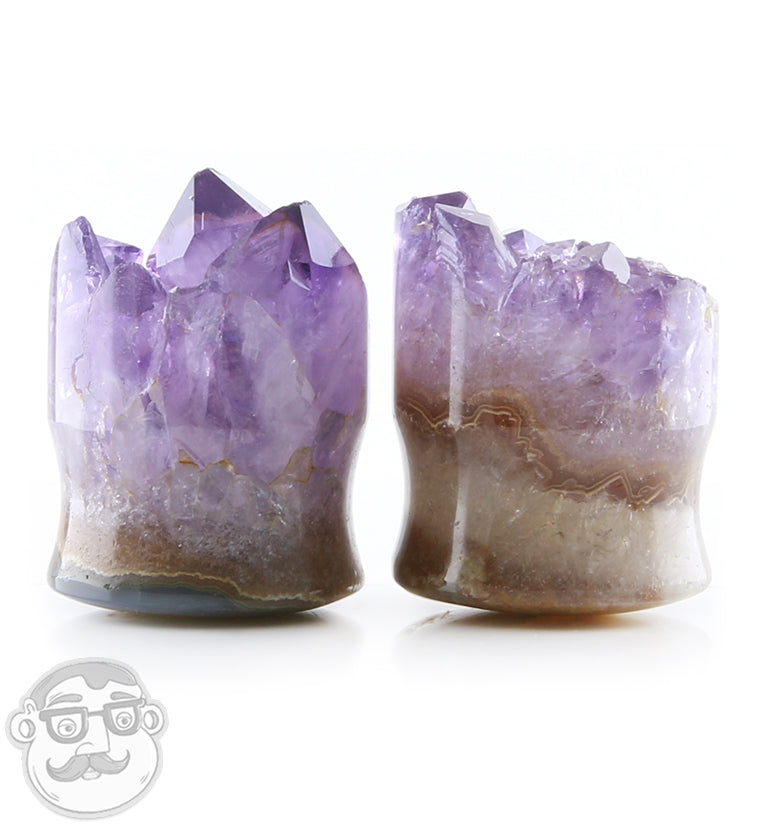 Raw Amethyst Plugs 7/8" (22mm)