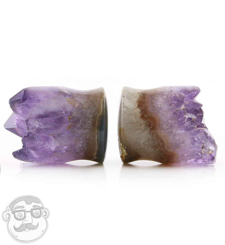 Raw Amethyst Plugs 7/8" (22mm)