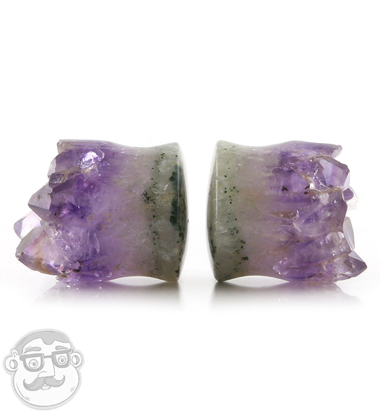 Raw Amethyst Plugs 7/8" (22mm)
