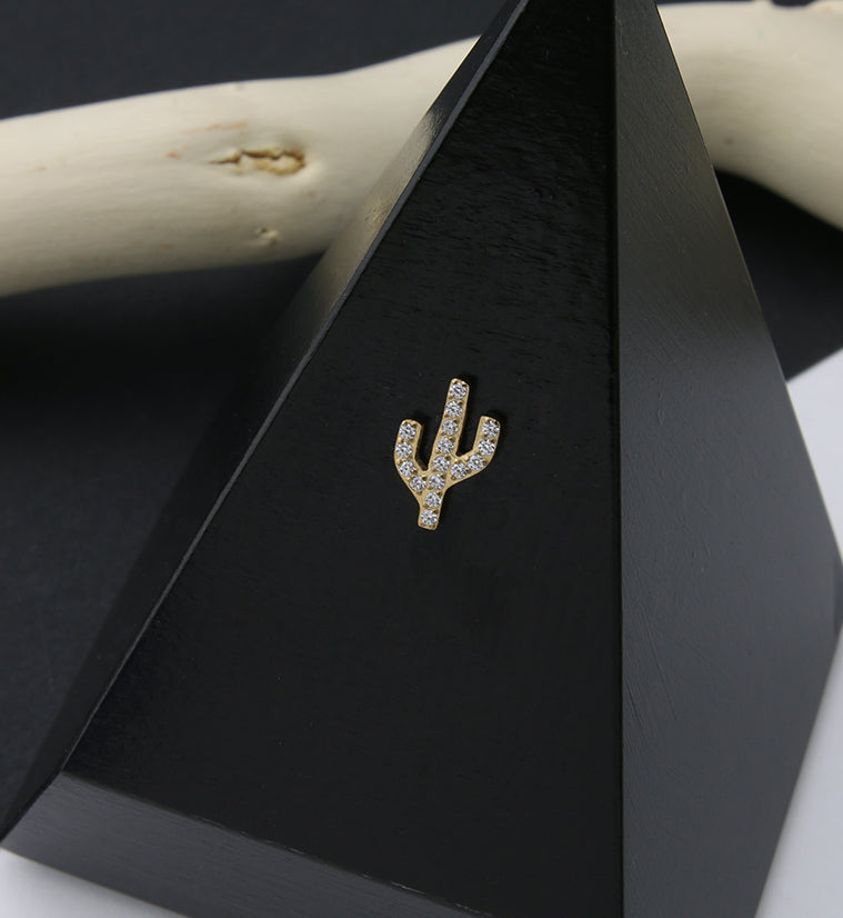 24kt Gold PVD Cactus Threadless Top