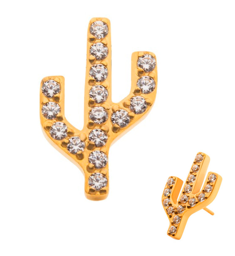 24kt Gold PVD Cactus Threadless Top