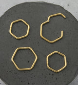 24kt Gold PVD Hex Titanium Hinged Segment Ring