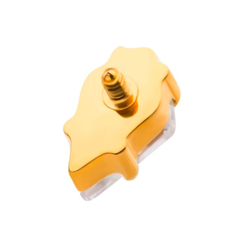 24kt Gold PVD Kite CZ Internally Threaded Titanium Top