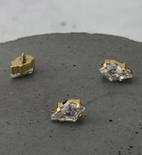 24kt Gold PVD Kite CZ Internally Threaded Titanium Top