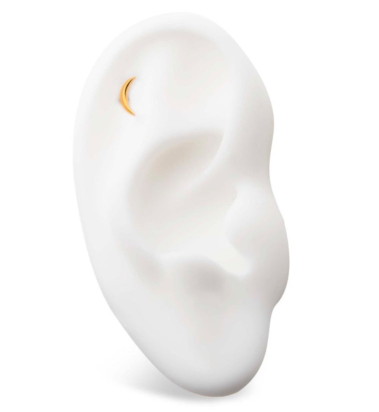 24kt Gold PVD Lune Internally Threaded Titanium Top